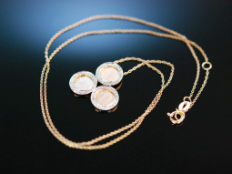 Fine Necklace! Zartes Collier Ros&eacute; Gold 750 satiniert Brillanten 0,3 ct