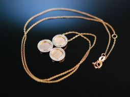 Fine Necklace! Zartes Collier Ros&eacute; Gold 750 satiniert Brillanten 0,3 ct