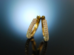Sparkling Earrings! Wundervolle ovale Creolen Gold 750...