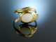Regenbogen Schimmer! Sch&ouml;ner Ring Gold 585 Opal Diamanten