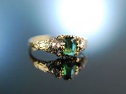 Um 1890! Historischer Verlobungs Ring Gold 585 Turmalin...