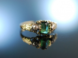 Um 1890! Historischer Verlobungs Ring Gold 585 Turmalin...