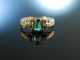 Um 1890! Historischer Verlobungs Ring Gold 585 Turmalin Diamant Rosen