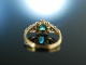 Um 1890! Historischer Verlobungs Ring Gold 585 Turmalin Diamant Rosen