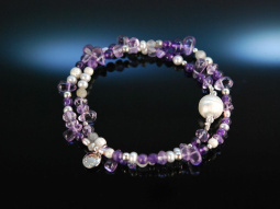 Zarte Pflaume! Fancy Armband Amethyst Achat Zuchtperlen...