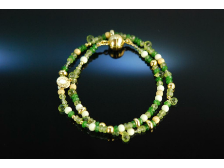 Gr&uuml;ner Apfel! Fancy Armband Peridot Chrysopras Achat Silber 925 vergoldet