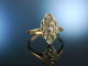 Love you! Wundervoller antiker Verlobungs Ring um 1900 Diamanten Gold 585 Platin