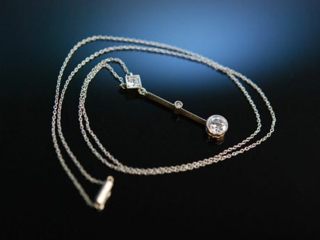 Berlin um 1900! Wundervolles Lavalire Collier Diamanten Platin Gold 585