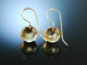 Funky Balls! Ohrringe facettierte Citrin Kugeln Gold 585