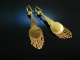 Wien um 1860! Feinste Ohrringe Gold 750 Diamantrosen Zier Email