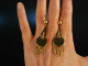 Wien um 1860! Feinste Ohrringe Gold 750 Diamantrosen Zier Email