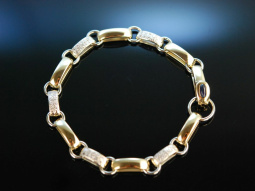 Sehr edel! Schweres Armband 26 Gramm Gold 585 Brillanten und Saphir