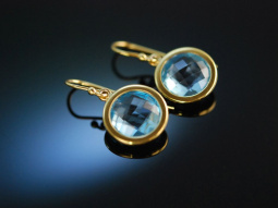 Meeres Blau! Wundervolle Ohrringe Silber 925 vergoldet...