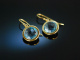 Meeres Blau! Wundervolle Ohrringe Silber 925 vergoldet Topase in Schachbrettschliff