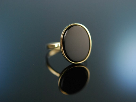 Familien Ring! Damen Wappen Siegel Ring Gold 333 Onyx ungraviert