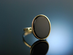 Familien Ring! Damen Wappen Siegel Ring Gold 333 Onyx ungraviert