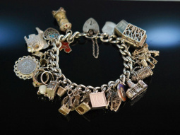 27 Heavy Charms! Vintage Bettel Armband Bracelet London...