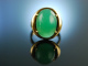 Vintage Green! Massiver sch&ouml;ner Chrysopras Ring Gold 585 um 1960