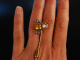 Honig Biene um 1900! Sch&ouml;ne Revers Krawatten Nadel Gold 585 Diamanten Citrin und Perle