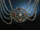 Siebenbürgen um 1900! Schöne Trachten Kette Silber Granate Perle 5 reihig