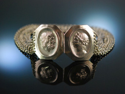 Pan und Ceres! Antike Kropfkette 8reihig Silber M&uuml;nchen um 1870