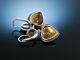 Ein Herz für Tracht! Hübsche Ohrringe Silber 835 teils vergoldet Granate um 1960