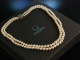 Classique Pearls! Edle 2reihige Akoja Zuchtperlen Kette Zierschließe Gold 585 Saphire