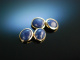 Edles Blau! Sch&ouml;ne Manschettenkn&ouml;pfe Gold 585 Saphir Cabochons