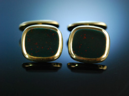 Classy Cufflinks! Manschettenkn&ouml;pfe zum Gravieren Gold 585 Blutjaspis