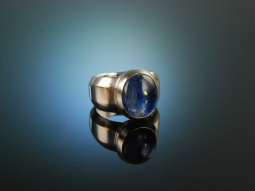 Charming Blue! Sch&ouml;ner Ring Silber 925 Kyanit Cabochon