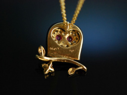 Little Owl! H&uuml;bscher Eulen Anh&auml;nger Gold 585...