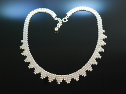 Style der Fifties! Statement Kette Silber 925 Backstein...