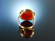 Feines Intaglio! Historischer Ring Rot Gold 585 Karneol Gemme um 1880