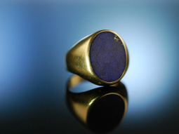 Klassiker! Familien Wappen Siegel Ring Gold 585 Lapislazuli