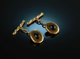 Noble classics! Heavy Cufflinks Gold 585 Sapphire...
