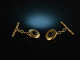 Noble classics! Heavy Cufflinks Gold 585 Sapphire Goldsmith Work