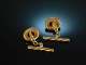 Noble classics! Heavy Cufflinks Gold 585 Sapphire Goldsmith Work