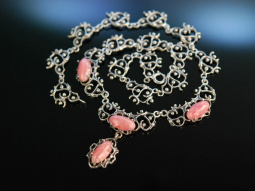 Zum Dirndl! Trachten Kette Silber Rhodochrosite Graz um 1950