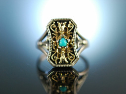 To the dirndl! Traditional costume ring around 1950...