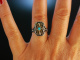 To the dirndl! Traditional costume ring around 1950 silver 835 gold plated turquoise