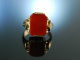Zum Gravieren! Familien Wappen Siegel Ring Gold 333 Karneol
