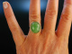 Vintage Greenery! Schicker Ring Gold 585 Jade Cabochon M&uuml;nchen um 1960