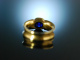 Big Blue! Wundervoller Ring Silber 925 vergoldet Saphir Cabochon