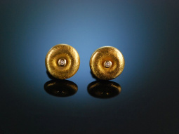 Handarbeit! Klassische Ohrringe Gold 585 Diamanten um 1990