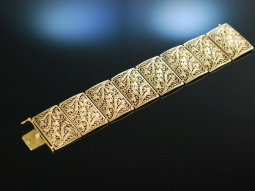 Zarte Spitze! Wundervolles Armband Silber Filigran vergoldet Markasiten um 1930