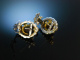 Zur Tracht! Hübsche Ohrringe Silber vergoldet Granate Graz um 1950