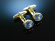 Very classy! Massive und edle Manschettenkn&ouml;pfe Gold 585 Kyanit Cabochons