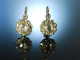 Wien um 1880! Traumhafte Ohrringe Gold 585 Silber Diamanten ca 1,5 ct Originaletui