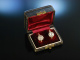 Wien um 1880! Traumhafte Ohrringe Gold 585 Silber Diamanten ca 1,5 ct Originaletui