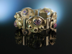 Mondkrater! Cooles Vintage Armband Silber 800 Amethyst...